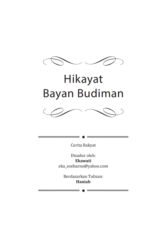 Cover Hikayat Bayan Budiman